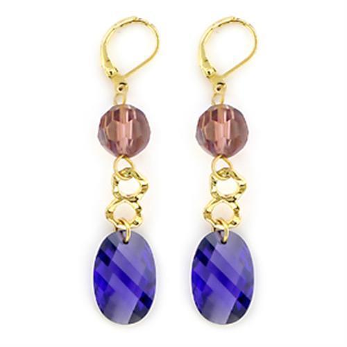 LO713 - Brass Earrings Gold Women AAA Grade CZ Multi Color