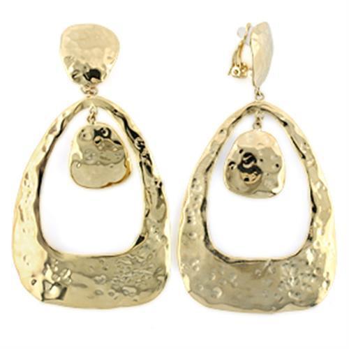 LO808 - Brass Earrings Gold Women No Stone No Stone