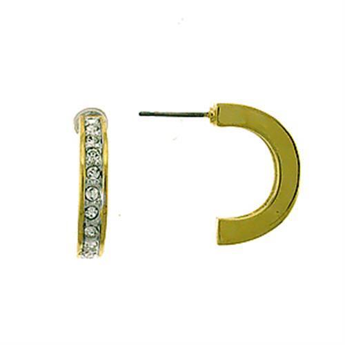 LOA445 - Brass Earrings Gold Women Top Grade Crystal Clear