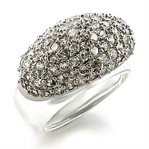 LOA578 - Brass Ring Rhodium Women AAA Grade CZ Clear