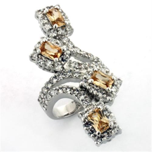 LOA669 - Brass Ring Rhodium Women AAA Grade CZ Multi Color