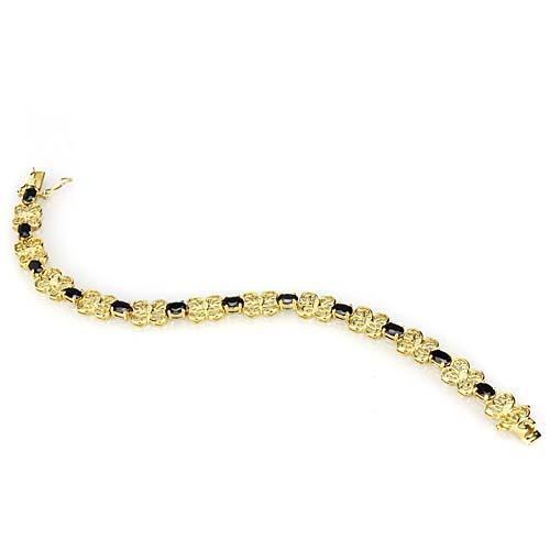 LOS602 - 925 Sterling Silver Bracelet Gold Women AAA Grade CZ Jet