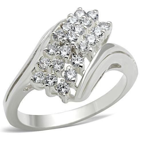 SS038 - 925 Sterling Silver Ring Silver Women AAA Grade CZ Clear