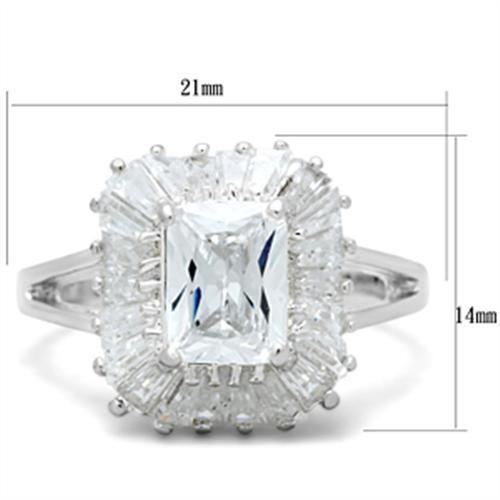 SS040 - 925 Sterling Silver Ring Silver Women AAA Grade CZ Clear