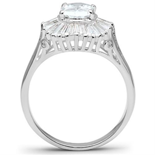 SS042 - 925 Sterling Silver Ring Silver Women AAA Grade CZ Clear