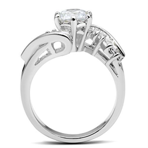 SS043 - 925 Sterling Silver Ring Silver Women AAA Grade CZ Clear