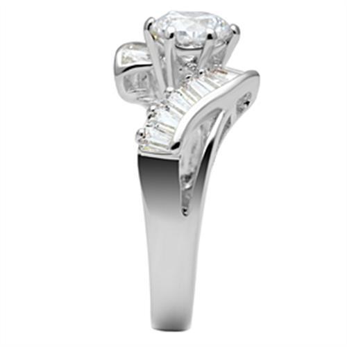 SS043 - 925 Sterling Silver Ring Silver Women AAA Grade CZ Clear