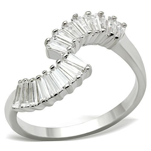 SS047 - 925 Sterling Silver Ring Silver Women AAA Grade CZ Clear