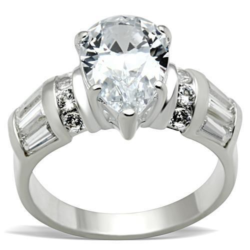 SS049 - 925 Sterling Silver Ring Silver Women AAA Grade CZ Clear