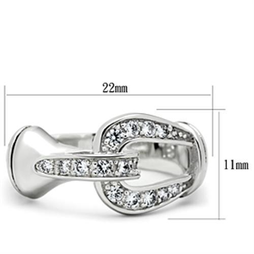 SS050 - 925 Sterling Silver Ring Silver Women AAA Grade CZ Clear