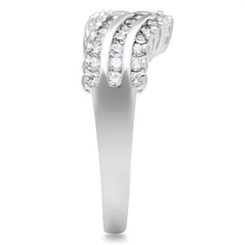 SS051 - 925 Sterling Silver Ring Silver Women AAA Grade CZ Clear