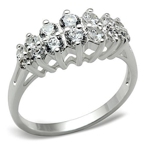 SS056 - 925 Sterling Silver Ring Silver Women AAA Grade CZ Clear