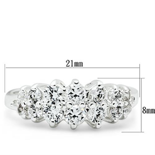 SS056 - 925 Sterling Silver Ring Silver Women AAA Grade CZ Clear