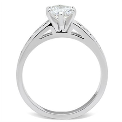 SS058 - 925 Sterling Silver Ring Silver Women AAA Grade CZ Clear