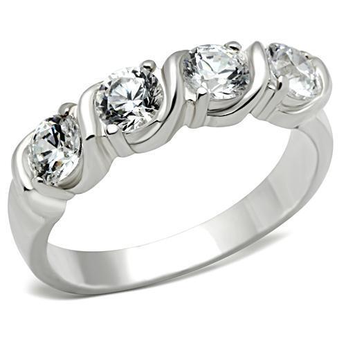 SS063 - 925 Sterling Silver Ring Silver Women AAA Grade CZ Clear