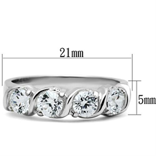 SS063 - 925 Sterling Silver Ring Silver Women AAA Grade CZ Clear