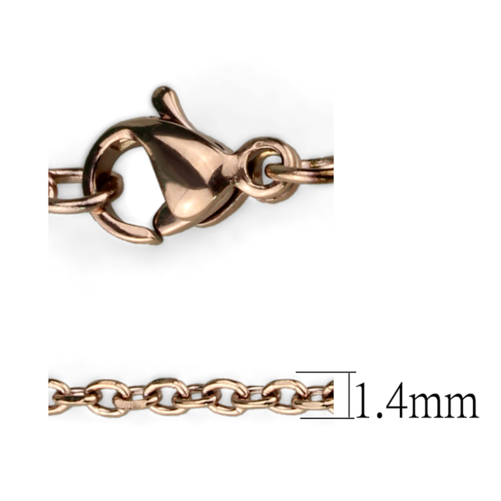 TK2423R - Stainless Steel Chain IP Rose Gold(Ion Plating) Women No Stone No Stone