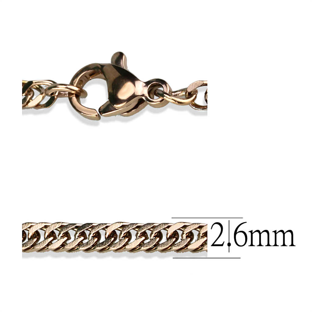 TK2429R - Stainless Steel Chain IP Rose Gold(Ion Plating) Women No Stone No Stone