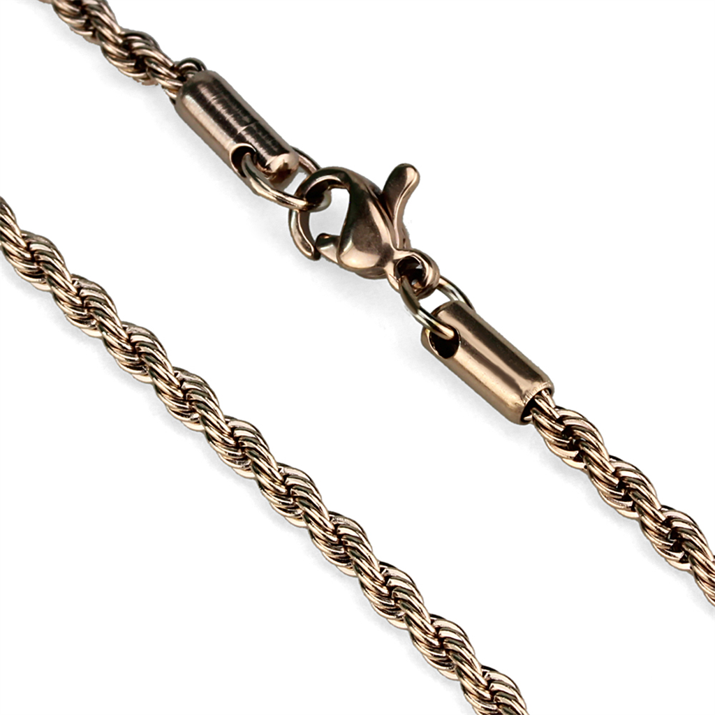 TK2433R - Stainless Steel Chain IP Rose Gold(Ion Plating) Women No Stone No Stone