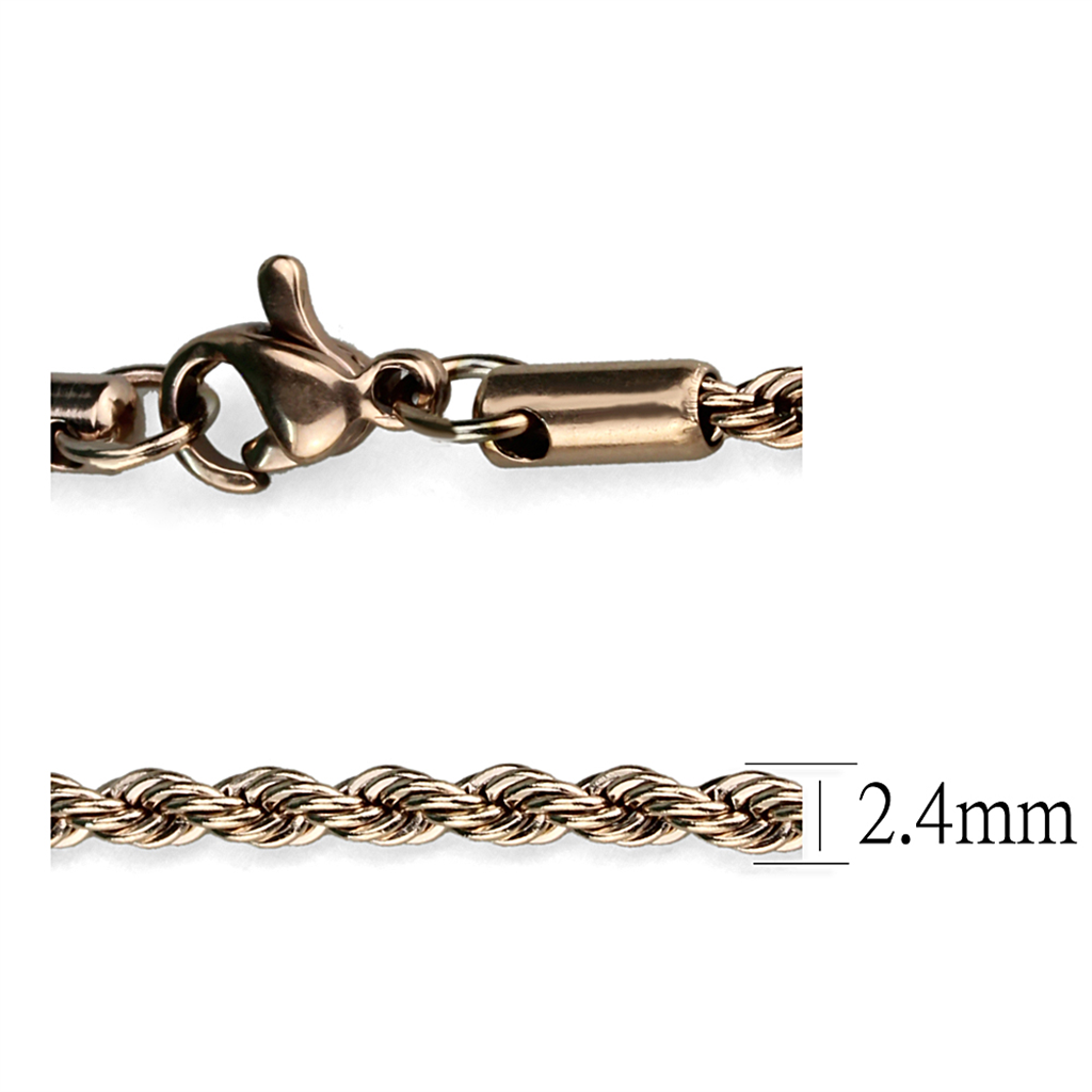 TK2433R - Stainless Steel Chain IP Rose Gold(Ion Plating) Women No Stone No Stone