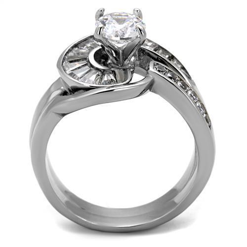 TK2617 - Stainless Steel Ring No Plating Women AAA Grade CZ Clear