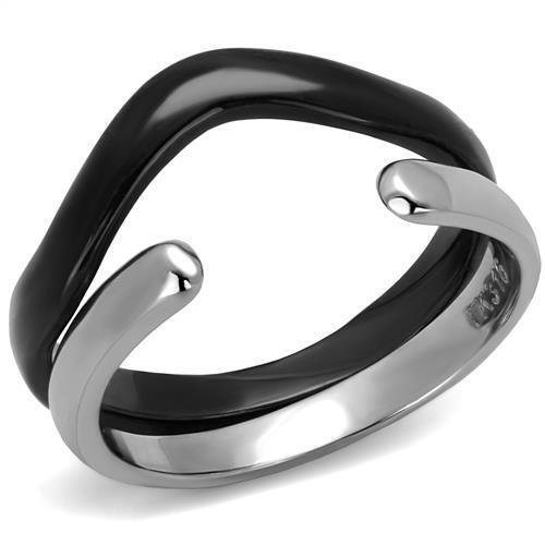 TK2618 - Stainless Steel Ring Two-Tone IP Black (Ion Plating) Women No Stone No Stone