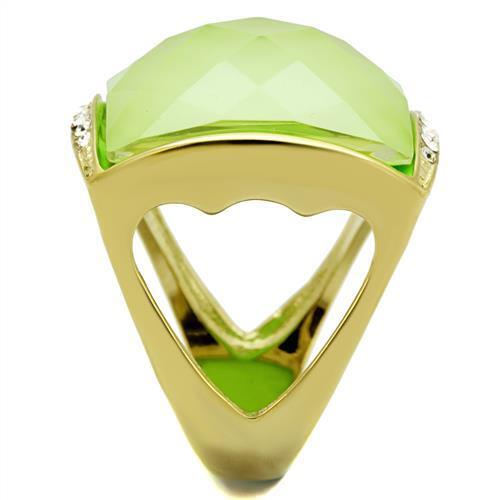 TK2661 - Stainless Steel Ring IP Gold(Ion Plating) Women Synthetic Apple Green color