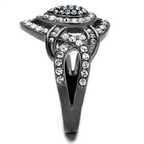 TK2679 - Stainless Steel Ring IP Light Black  (IP Gun) Women Top Grade Crystal Multi Color