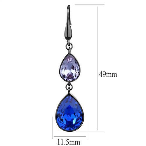 TK2706 - Stainless Steel Earrings IP Light Black  (IP Gun) Women Top Grade Crystal Multi Color