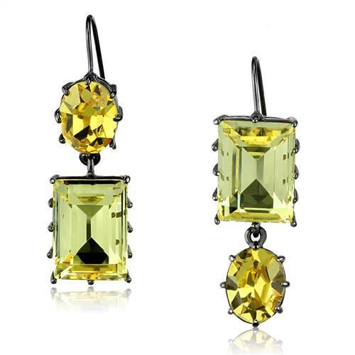 TK2709 - Stainless Steel Earrings IP Light Black  (IP Gun) Women Top Grade Crystal Multi Color