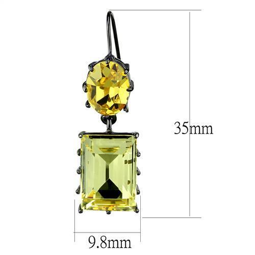 TK2709 - Stainless Steel Earrings IP Light Black  (IP Gun) Women Top Grade Crystal Multi Color