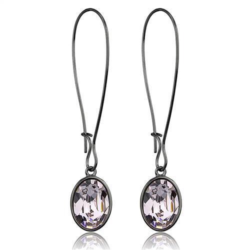 TK2719 - Stainless Steel Earrings IP Light Black  (IP Gun) Women Top Grade Crystal Light Peach