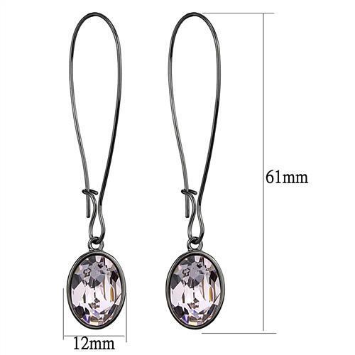 TK2719 - Stainless Steel Earrings IP Light Black  (IP Gun) Women Top Grade Crystal Light Peach