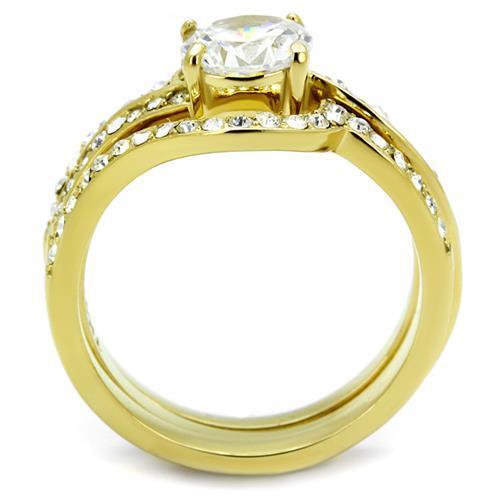 TK2742 - Stainless Steel Ring IP Gold(Ion Plating) Women AAA Grade CZ Clear