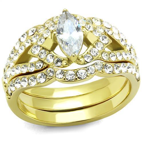 TK2743 - Stainless Steel Ring IP Gold(Ion Plating) Women AAA Grade CZ Clear