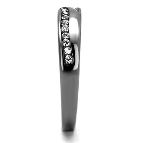 TK2751 - Stainless Steel Ring IP Light Black  (IP Gun) Women Top Grade Crystal Clear