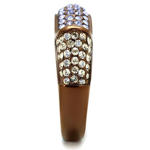 TK2754 - Stainless Steel Ring IP Coffee light Women Top Grade Crystal Multi Color