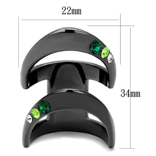 TK2768 - Stainless Steel Ring IP Light Black  (IP Gun) Women Top Grade Crystal Multi Color