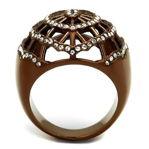 TK2772 - Stainless Steel Ring IP Coffee light Women Top Grade Crystal Clear