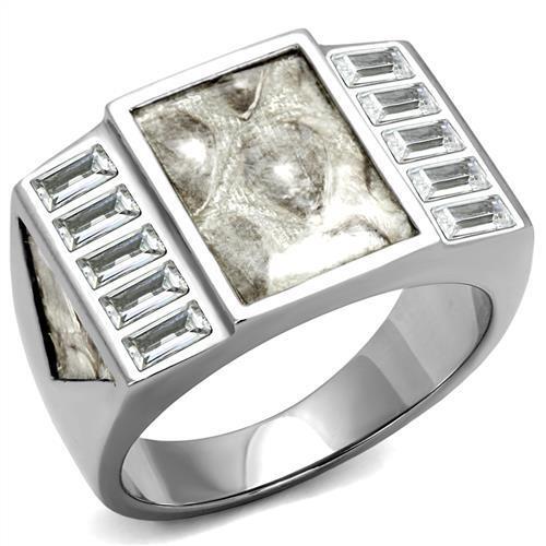 TK2784 - Stainless Steel Ring No Plating Men AAA Grade CZ Clear