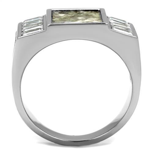 TK2784 - Stainless Steel Ring No Plating Men AAA Grade CZ Clear