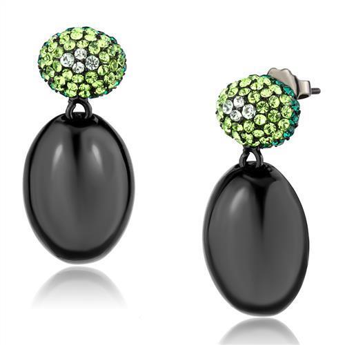 TK2786 - Stainless Steel Earrings IP Black(Ion Plating) Women Top Grade Crystal Multi Color