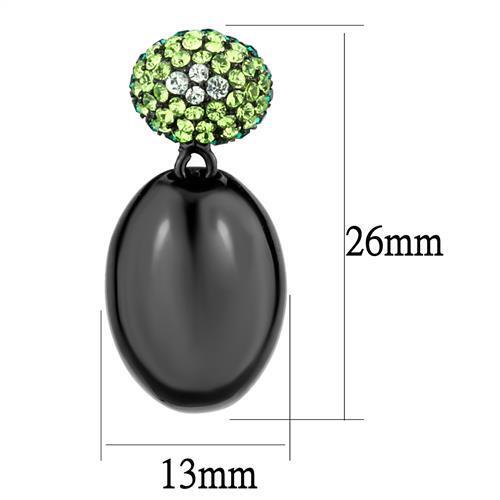 TK2786 - Stainless Steel Earrings IP Black(Ion Plating) Women Top Grade Crystal Multi Color