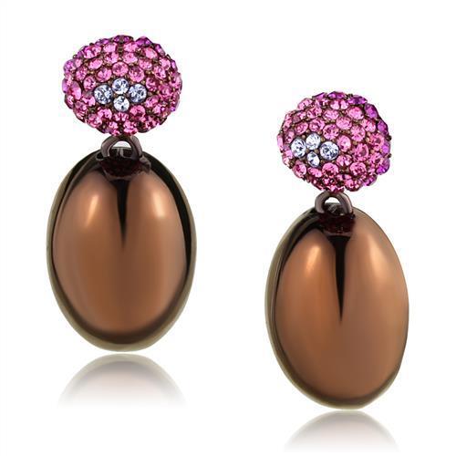 TK2787 - Stainless Steel Earrings IP Coffee light Women Top Grade Crystal Multi Color