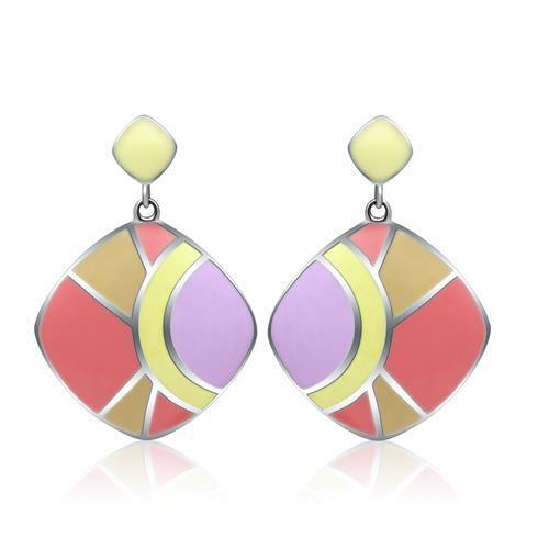 TK279 - Stainless Steel Earrings High polished (no plating) Women Epoxy No Stone