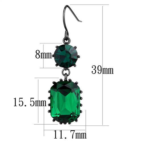 TK2817 - Stainless Steel Earrings IP Dark Brown (IP coffee) Women Top Grade Crystal Emerald