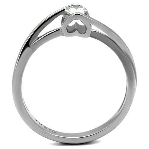 TK2835 - Stainless Steel Ring High polished (no plating) Women AAA Grade CZ Clear