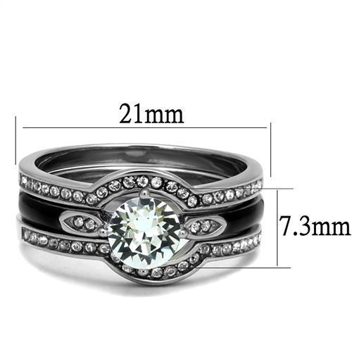 TK2843 - Stainless Steel Ring High polished (no plating) Women Top Grade Crystal Clear