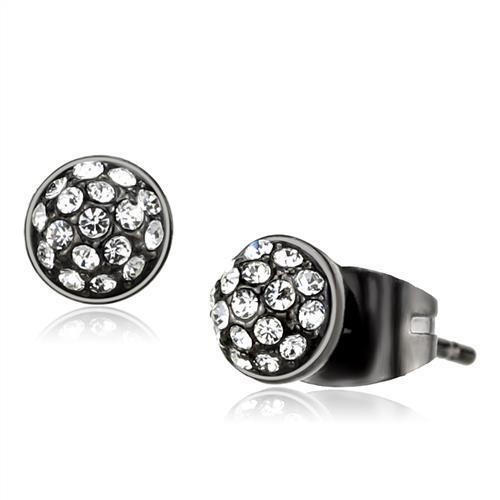 TK2854 - Stainless Steel Earrings IP Light Black  (IP Gun) Women Top Grade Crystal Clear