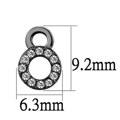 TK2856 - Stainless Steel Earrings IP Light Black  (IP Gun) Women Top Grade Crystal Clear